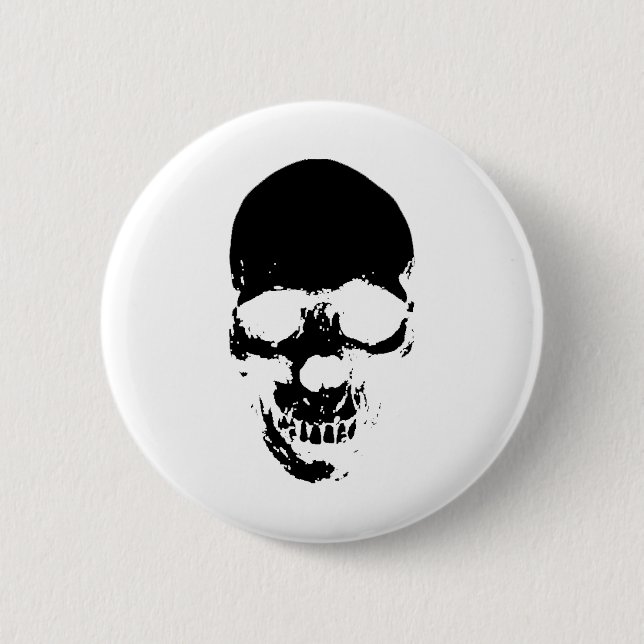 Black Grim Reaper Skull 6 Cm Round Badge (Front)