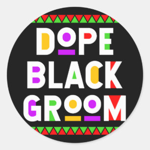 Black groom african american black history month classic round sticker