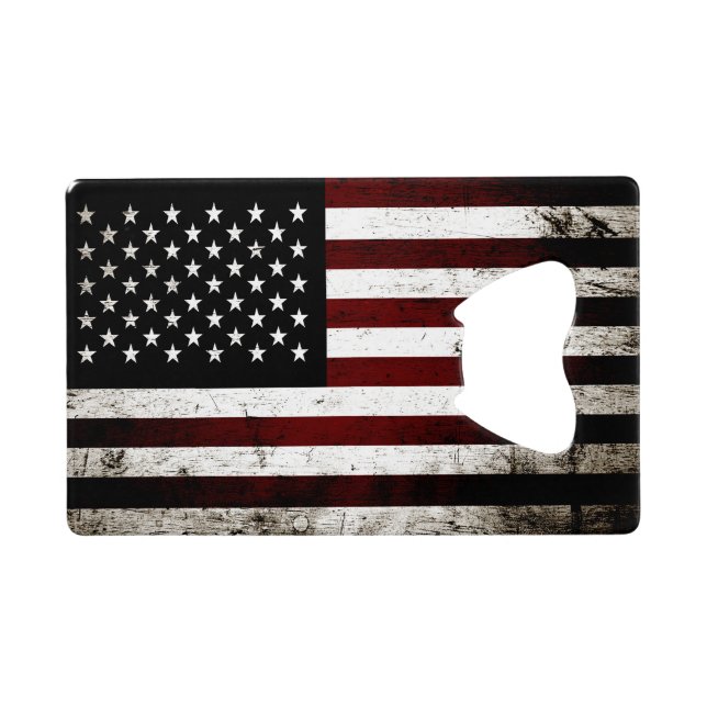 Black Grunge American Flag (Back Horizontal)