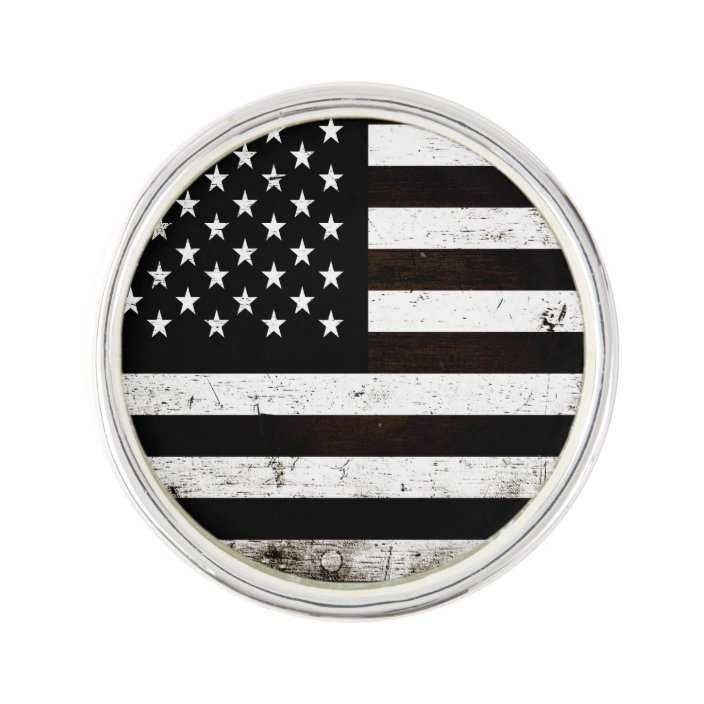 Black Grunge American Flag 2 Lapel Pin | Zazzle.co.uk