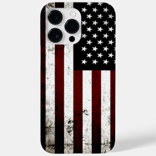 Black Grunge American Flag Case-Mate iPhone 14 Pro Max Case