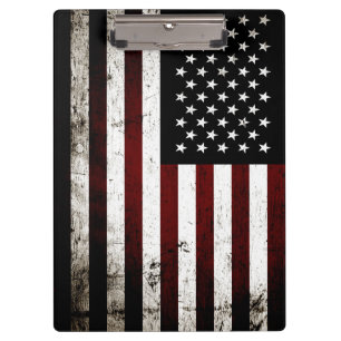 Black Grunge American Flag Clipboard