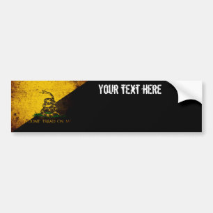Black Grunge Anarcho Gadsden Flag Bumper Sticker