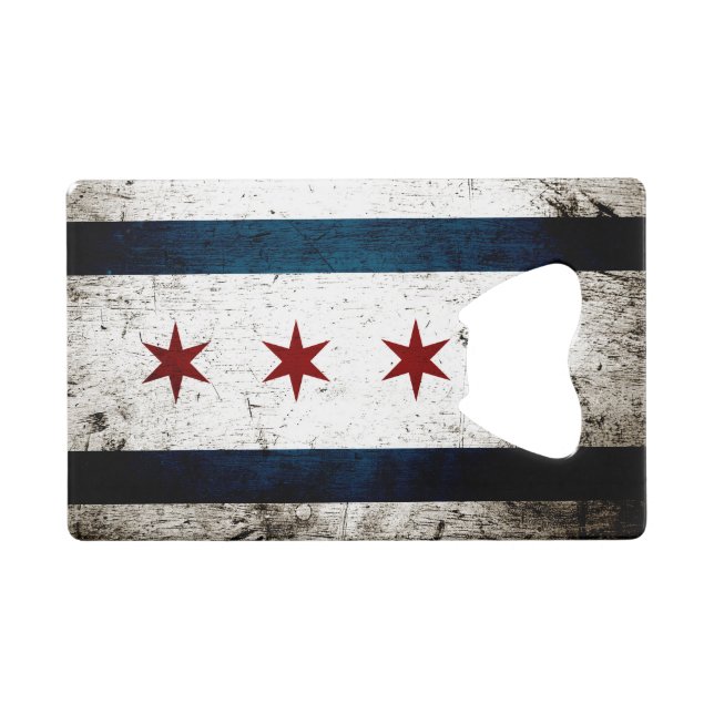Black Grunge Chicago Flag (Front (Horizontal))