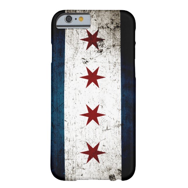 Black Grunge Chicago Flag Case-Mate iPhone Case (Back)