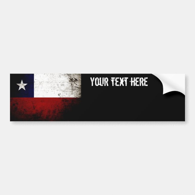 Black Grunge Chile Flag Bumper Sticker (Front)