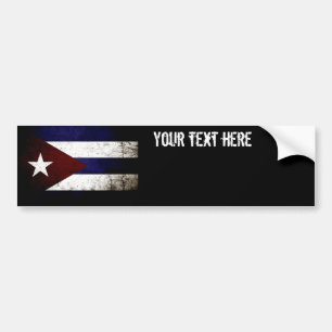 Black Grunge Cuba Flag Bumper Sticker