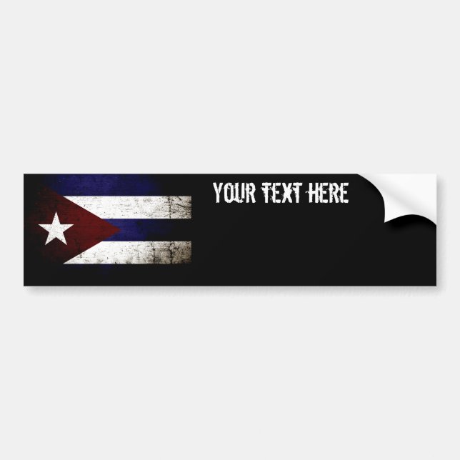 Black Grunge Cuba Flag Bumper Sticker (Front)