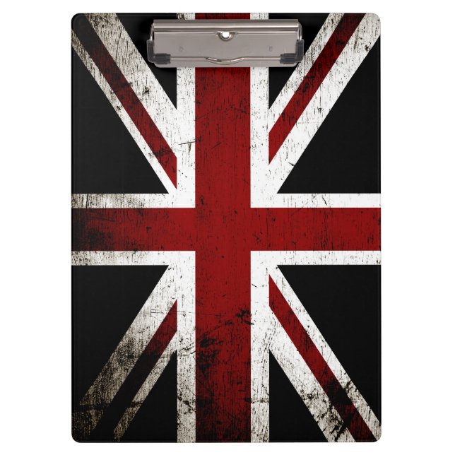 Black Grunge England Flag 3 Clipboard (Front)
