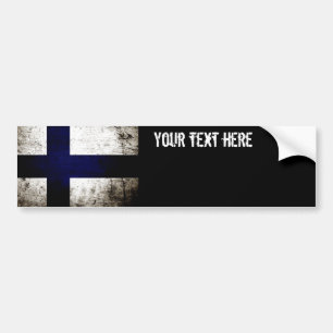 Black Grunge Finland Flag Bumper Sticker