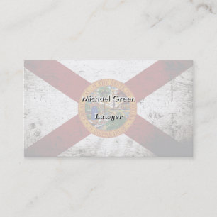 Black Grunge Florida State Flag Business Card