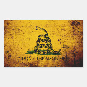Black Grunge Gadsden Flag Rectangular Sticker