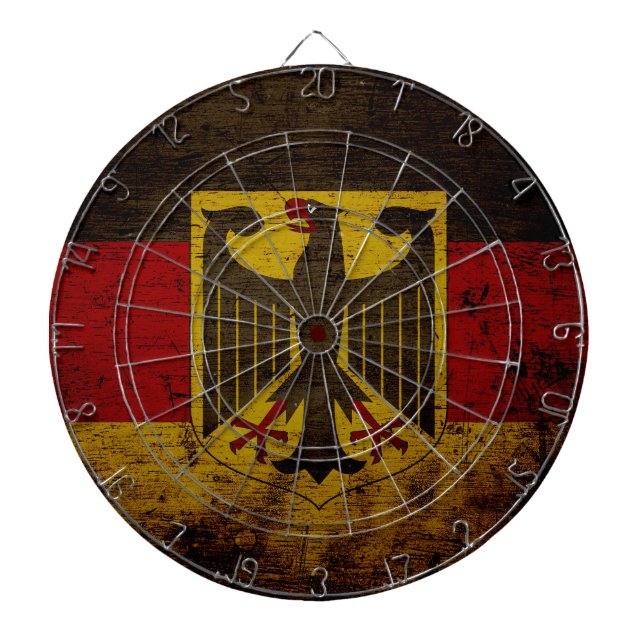 Black Grunge Germany Flag Dartboard (Front)