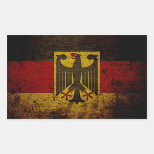 Black Grunge Germany Flag Rectangular Sticker