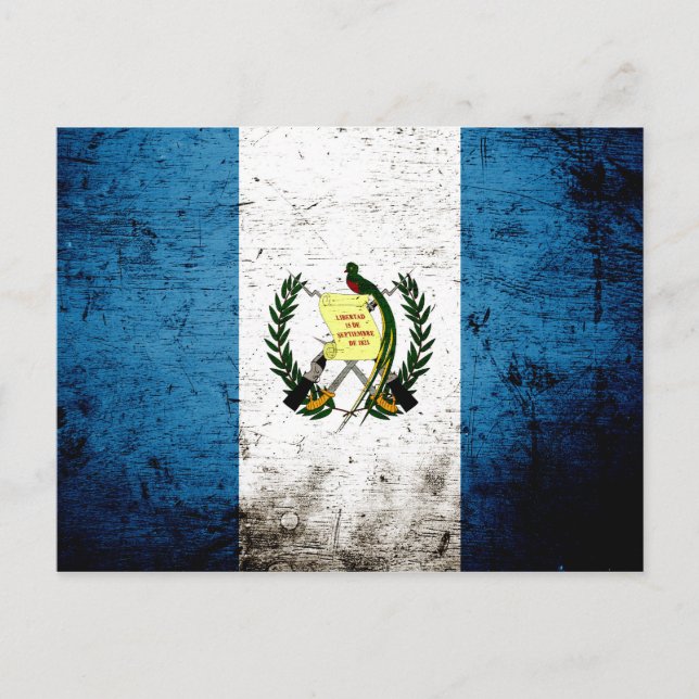 Black Grunge Guatemala Flag Postcard (Front)