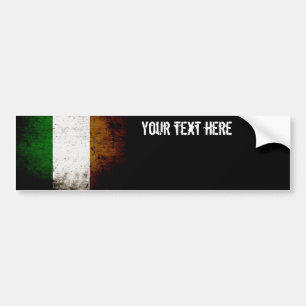 Black Grunge Ireland Flag Bumper Sticker
