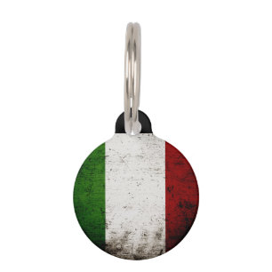 Black Grunge Italy Flag Pet Tag