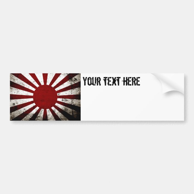 Black Grunge Japan Rising Sun Flag Bumper Sticker (Front)