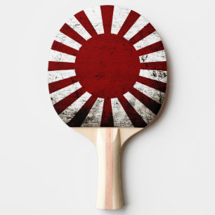 Black Grunge Japan Rising Sun Flag Ping Pong Paddle