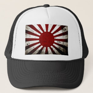 Black Grunge Japan Rising Sun Flag Trucker Hat