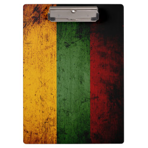 Black Grunge Lithuania Flag Clipboard