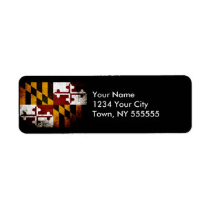 Black Grunge Maryland State Flag