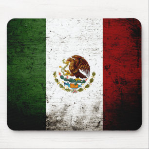 Black Grunge Mexico Flag Mouse Mat