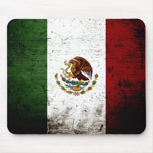 Black Grunge Mexico Flag Mouse Mat (Front)