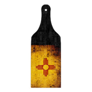 Black Grunge New Mexico State Flag Cutting Board