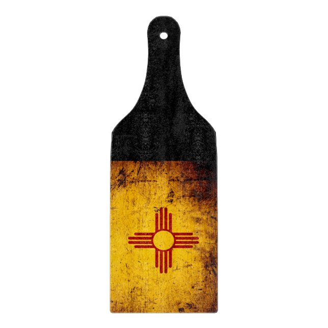 Black Grunge New Mexico State Flag Cutting Board (Front)
