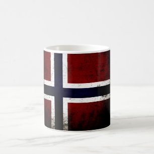 Black Grunge Norway Flag Coffee Mug