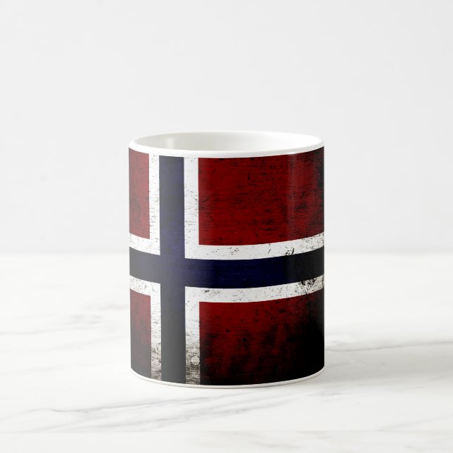 Black Grunge Norway Flag Coffee Mug (Center)