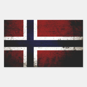 Black Grunge Norway Flag Rectangular Sticker
