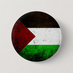 Black Grunge Palestine Flag 6 Cm Round Badge