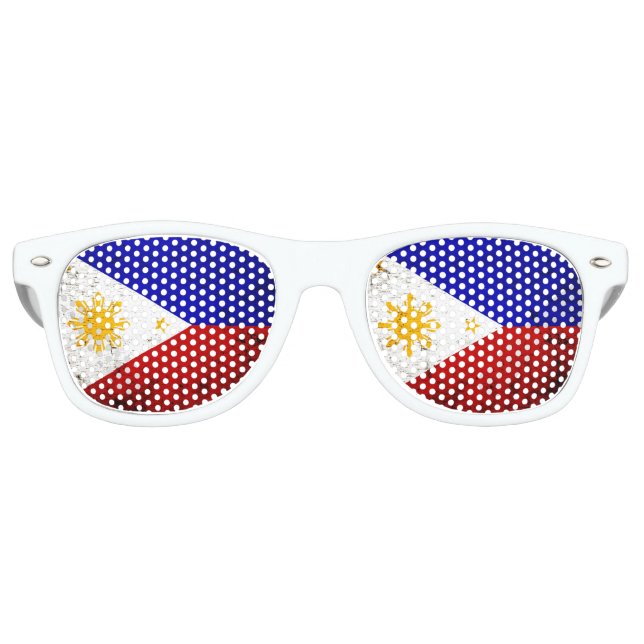 Black Grunge Philippines Flag 2 Retro Sunglasses (Front)