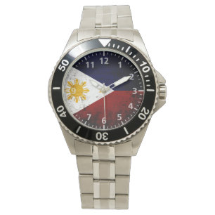 Black Grunge Philippines Flag Watch
