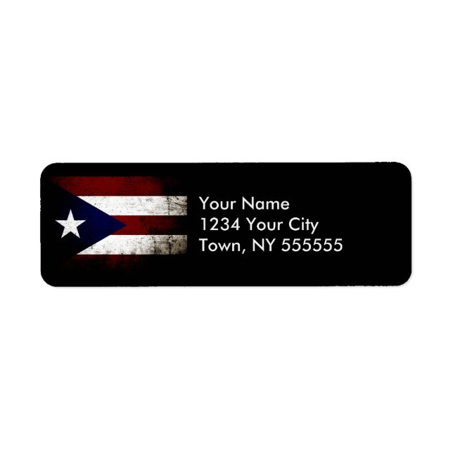 Black Grunge Puerto Rico Flag (Front)