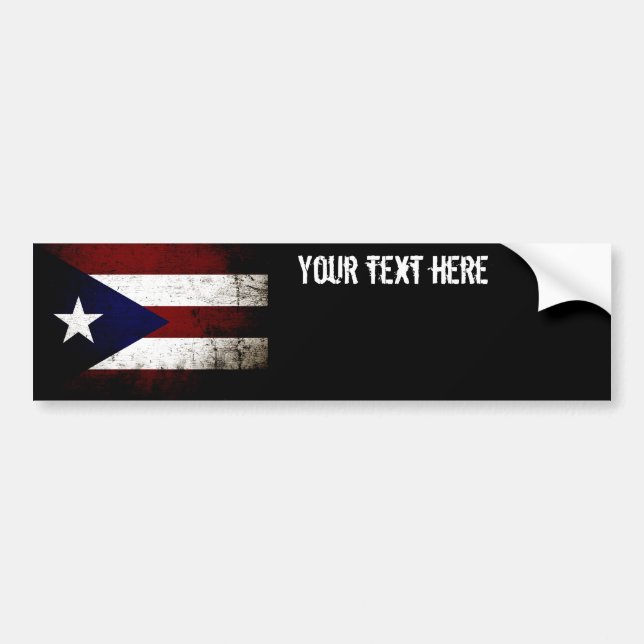 Black Grunge Puerto Rico Flag Bumper Sticker (Front)