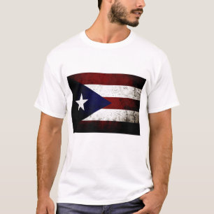 Black Grunge Puerto Rico Flag T-Shirt