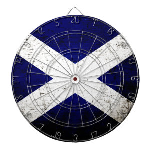 Black Grunge Scotland Flag Dartboard