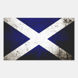Black Grunge Scotland Flag Rectangular Sticker
