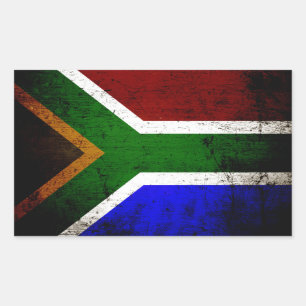 Black Grunge South Africa Flag Rectangular Sticker