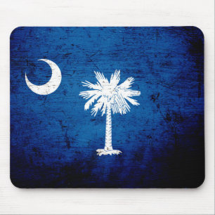 Black Grunge South Carolina State Flag Mouse Mat