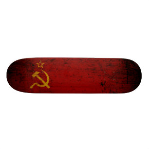 Black Grunge Soviet Union Flag Skateboard