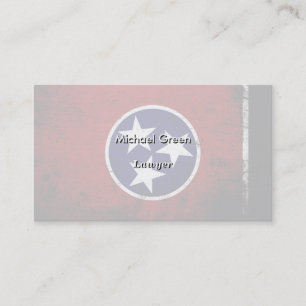 Black Grunge Tennessee State Flag Business Card