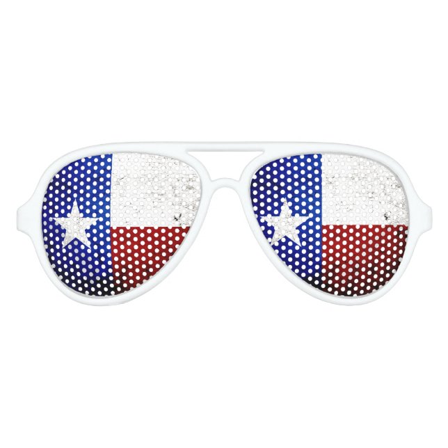 Black Grunge Texas State Flag Aviator Sunglasses (Front)