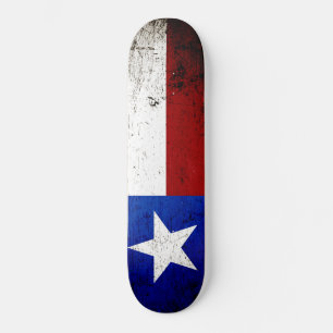 Black Grunge Texas State Flag Skateboard