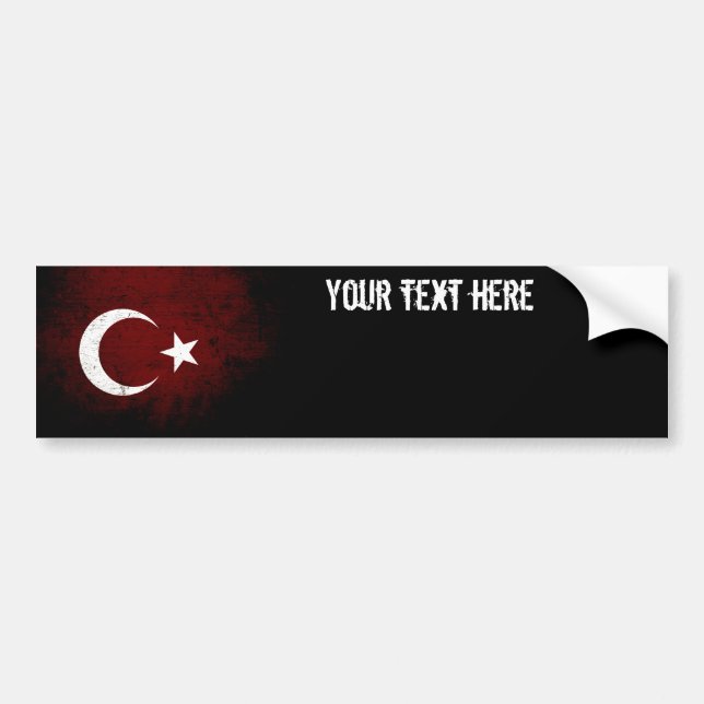 Black Grunge Turkey Flag Bumper Sticker (Front)