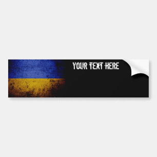 Black Grunge Ukraine Flag Bumper Sticker