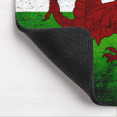 Black Grunge Wales Flag Mouse Mat (Corner)